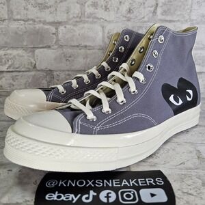 Converse Comme des Garçons x Chuck 70 High Steel Gray 171847c Men's Size 12
